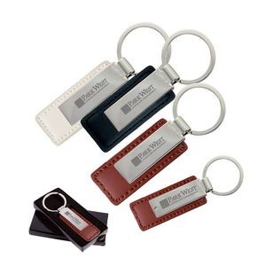 Leatherette with Rectangular Metal Key Tag - Close Out