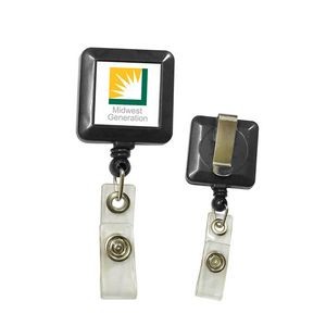 Square Retractable Badge Holder (Close out)