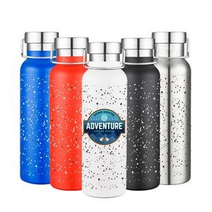 20 Oz. Campfire Design Double Wall Stainless Steel Vacuum Water Bottle w/Stainless Steel Lid