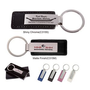 Leatherette with Rectangular Metal Key Tag