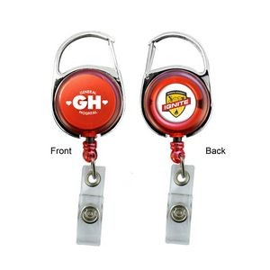 Retractable badge holder with carabiner clip - Close Out