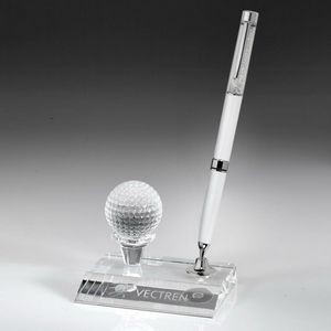 Ballpoint pen, Pen set, Desktop,Award- Awards, Trophy,Crystal Golf Pen Set w/White Pen