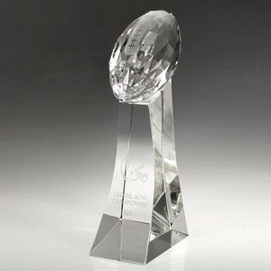 11" Crystal Award - Football Trophy