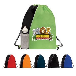 210D Drawstring Backpack with Front Elastic Mesh Pocket