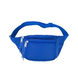 600D Poly Three Pocket Fanny Pack with Adjustable Waist Belt