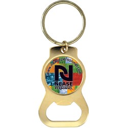 The Eye Opener Urethane Domed Gold Plated Key Chain