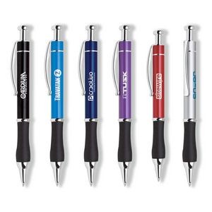 Click Action Alluminum Ballpoint Pen With Bold Col