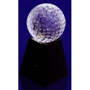 110 Mm Optical Crystal Golf Ball Award w/ Marble Base