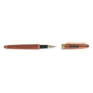 Rosewood Rollerball Pen w/ Pull Cap Action & Black ink