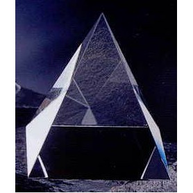 Crystal Pyramid Paper Weight (4"x4 1/2")