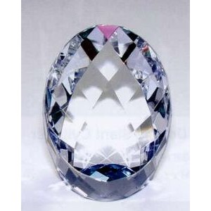 Crystal Rainbow Faceted Egg Paper Weight (2 3/8