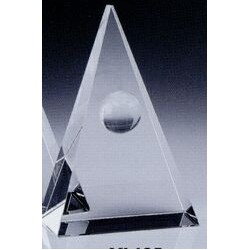 Small Crystal Triangle Plaque w/ Globe