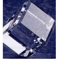 Crystal Standing Cube Paper Weight (3 1/8
