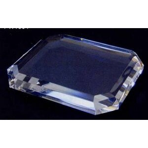 Crystal Beveled Paper Weight (4 3/4"x4"x3/4")