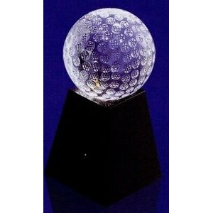 80 Mm Optical Crystal Golf Ball Award w/ Marble Base