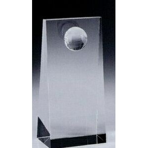 Small Crystal Tower Plaque w/ Globe
