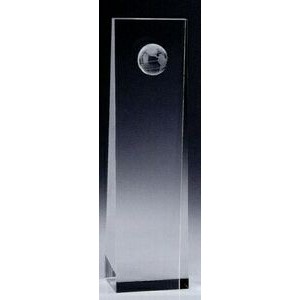 Large Crystal Tower Plaque w/ Globe
