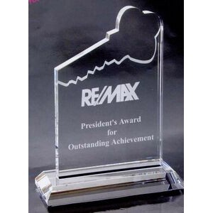 Crystal Award With Top Key Cut (5/8"x5 1/2"x8")