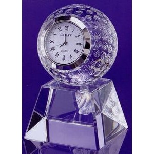 60 Mm Optical Crystal Golf Ball Clock Award
