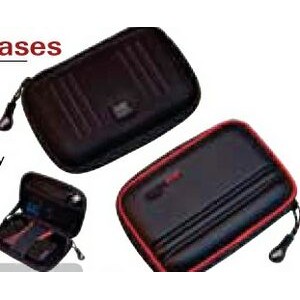 Portable Hard Drive Carrying Case (Small, Black/Red)