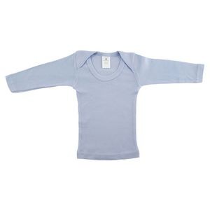 Rib Knit Long Sleeve Blue Lap T-Shirt