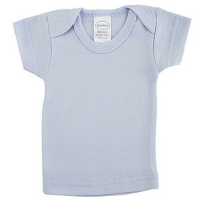Rib Knit Short Sleeve Blue Lap T-Shirt