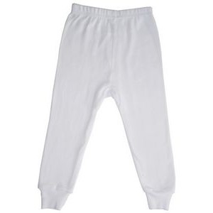 White Rib Knit Long Pants