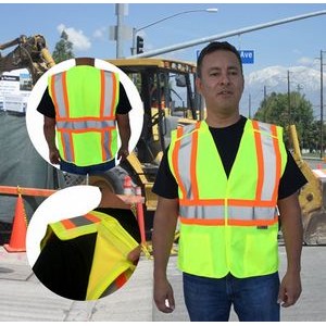 3C Products Safety Vest 5 Point Breakaway ANSI 107-2015 Class 2