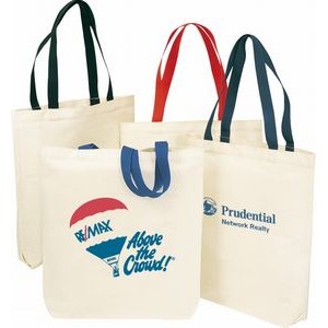 Canvas Shopping Tote Bag w/Gusset & 22