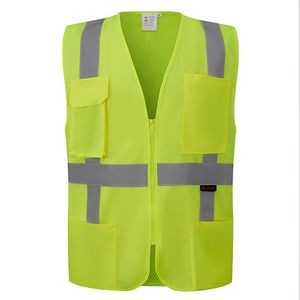3C Products ANSI 107-2020 Class 2 Neon Green Safety Vest