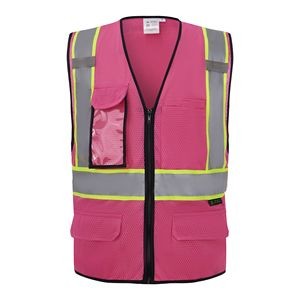 3C Products Non-ANSI, Pink Safety Vest with Multi Pockets