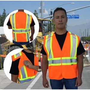 3C Products 5 Point Breakaway ANSI 107-2015 Class 2 Orange Safety Vest