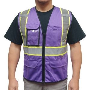 3C Products Non-ANSI, Purple Safety Vest with Multi Pockets