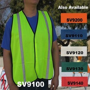 Economy Neon Green/Yellow Mesh Safety Vest Non ANSI One Size Fit