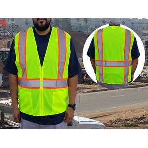 3C Products ANSI Class 2 Green Vest w/Pockets