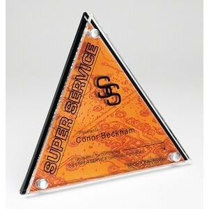 Striata Triangle Glass/Metal Plaque (8"x7")