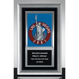 Shine: Silver/Black Wood Framed Glass Wall Award