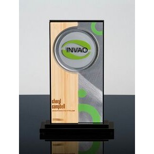 TRANSCEND: EcoEdge Acrylic & Metal Bamboo Desk Award (5½" x 8½" x 3")