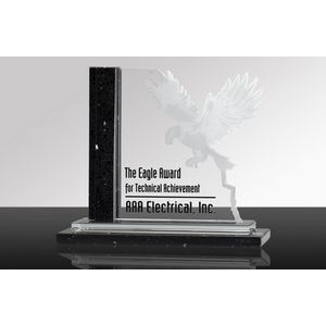 PINNACLE: Glass & Stone Desk Award w/StarStone Accents