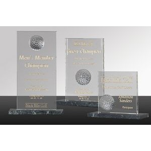 LINKS: Glass Desk Award w/Green Marble Base