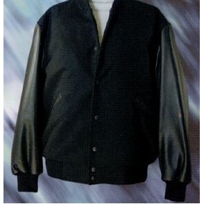 Varsity Leather Jacket w/Black Sleeves