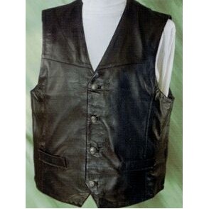 Men's Lambskin Leather Vest w/Two Front Pockets