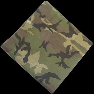 Camouflage Bandanna - Woodland Pattern 22"x22"*****Out of stock