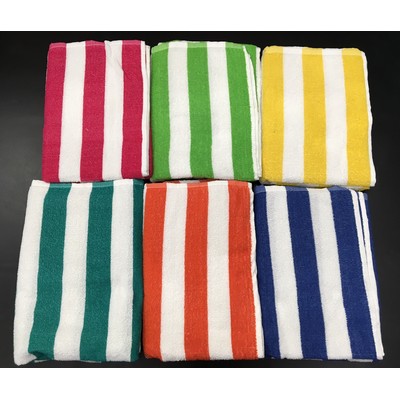 Promotional weight Cabana stripe Beach Towels 27" X 54"