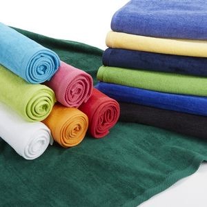Terry Velour Beach Towel - 30"x60" "WHITE"