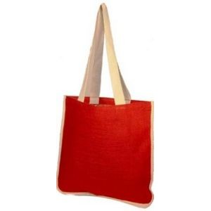 All Natural Promotional Jute Tote With Web Handles - 14"L X 13"W