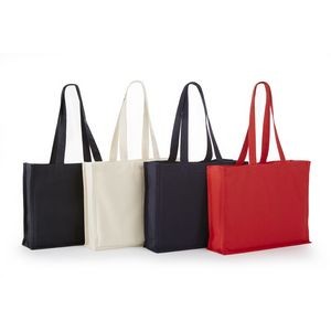 Heavy Cotton Canvas Grocery Tote with Full Sides & Bottom Gussets - 15