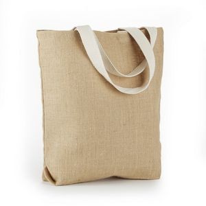 Economical Jute tote with Bottom Gusset & Web Handles - 15