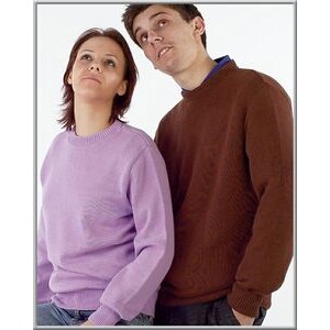 CUSTOM COLORS 100% Cotton Crew Neck Pullover Sweater, man/unisex. Made in the U.S.A.