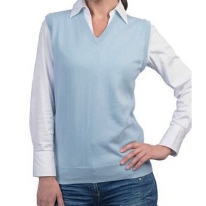 Ladies Acrylic V-Neck Sleeveless Pullover Vest - Custom